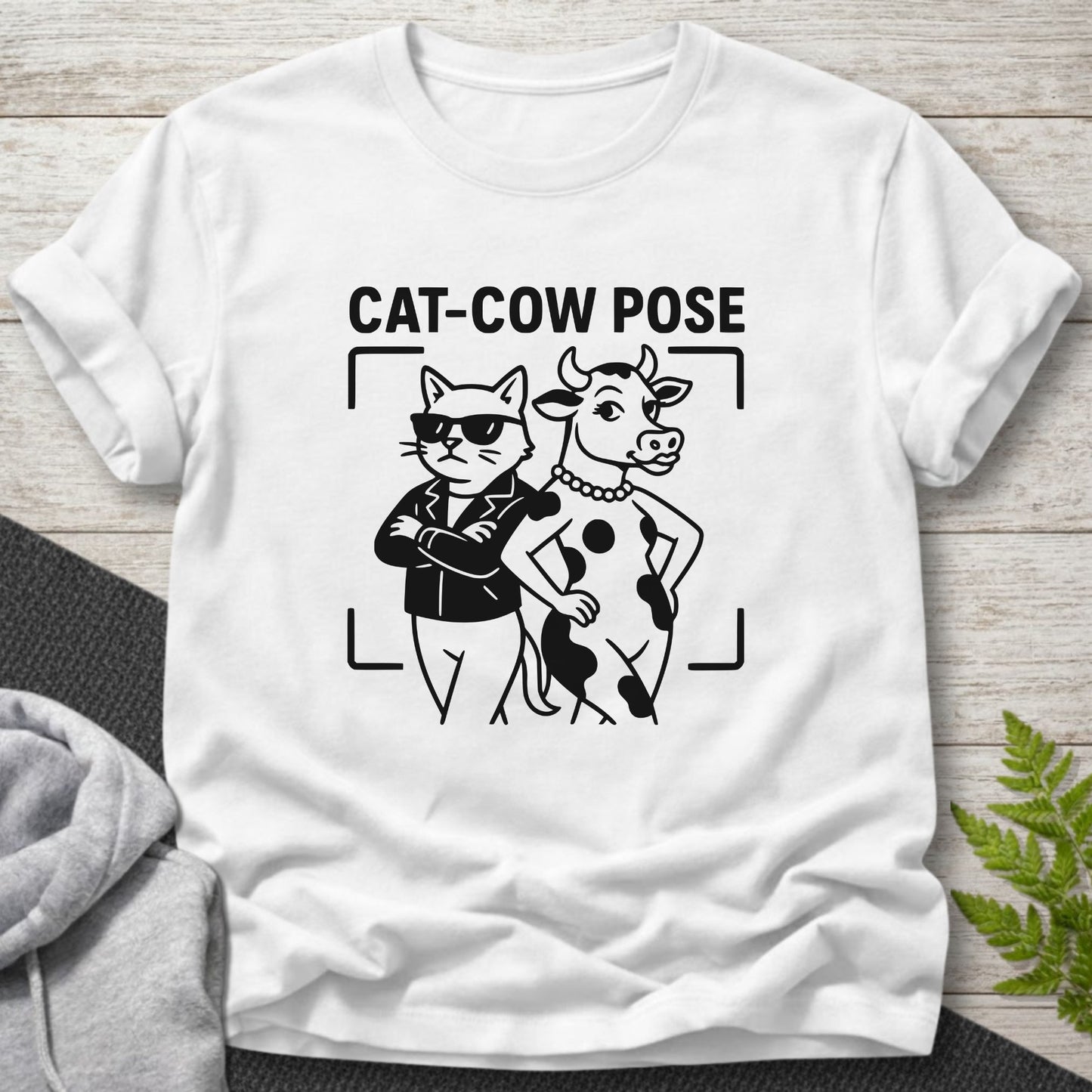 Cat-Cow Pose Funny Yoga T-Shirt
