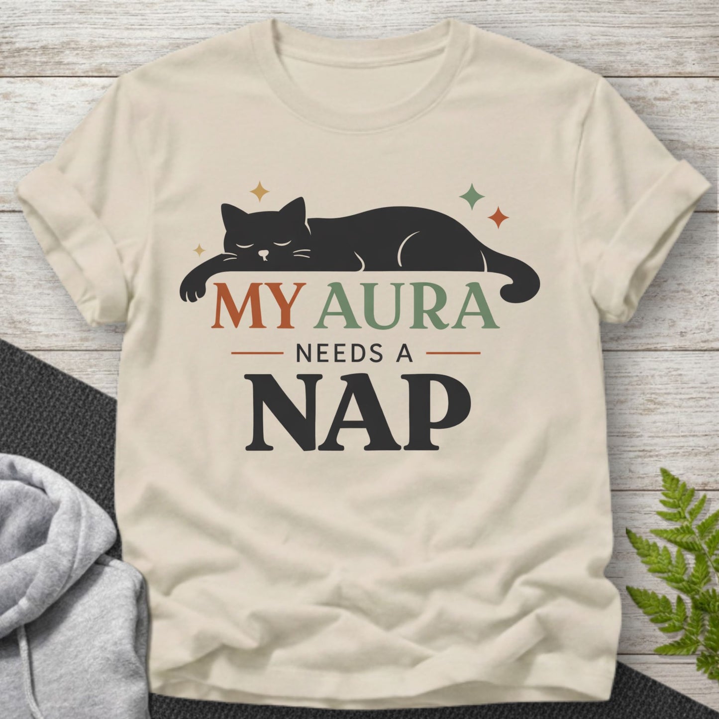 My Aura Needs a Nap โ Cat T-Shirt