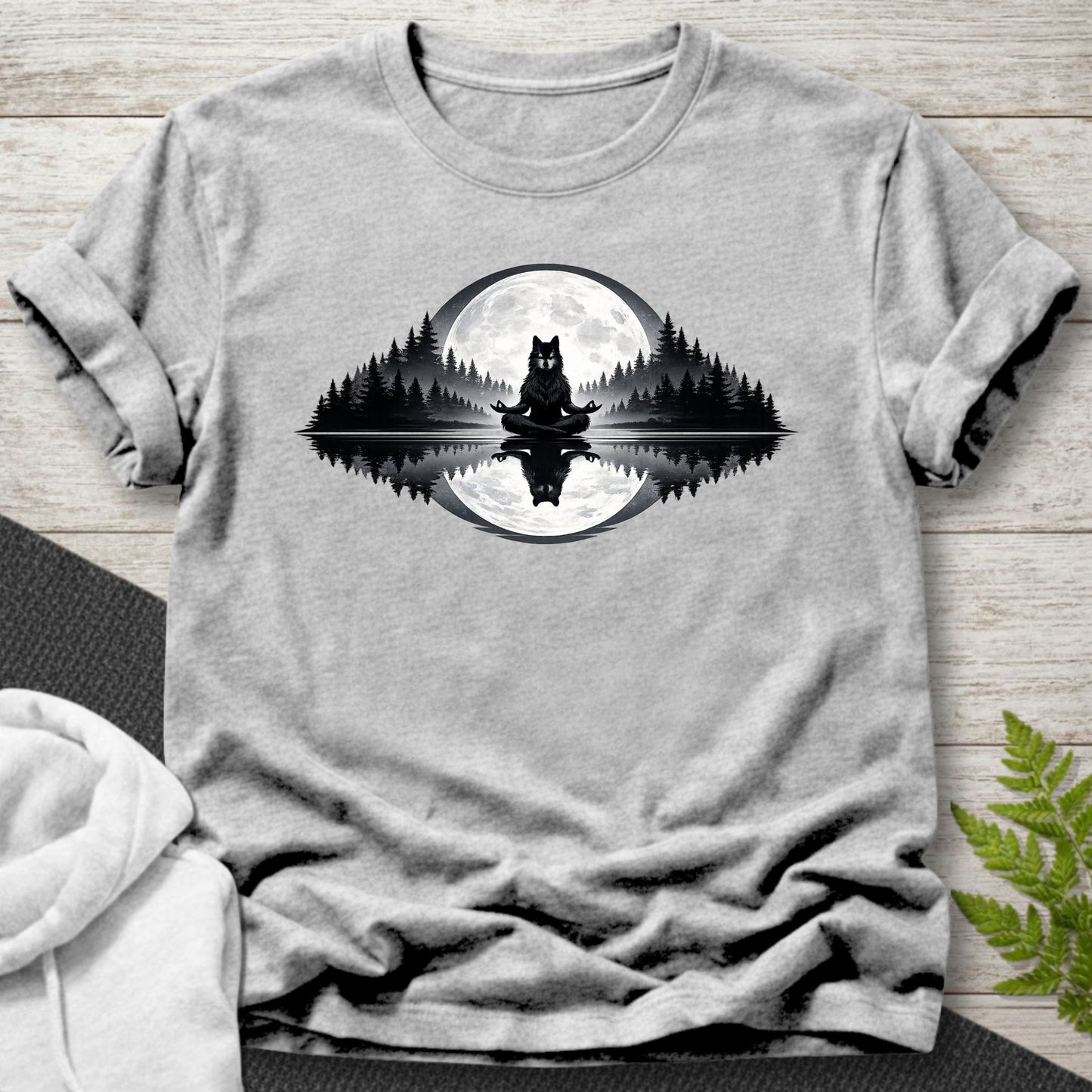 Moonlit Wolf Meditation T-Shirt