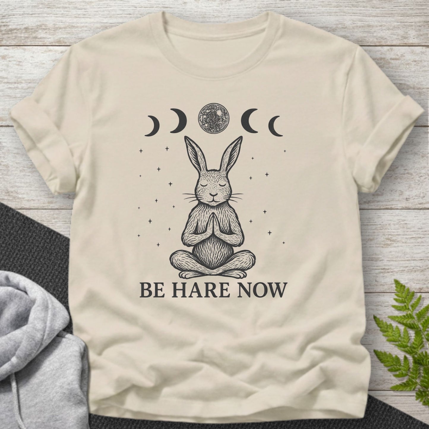 Be Hare Now โ Meditating Bunny T-Shirt