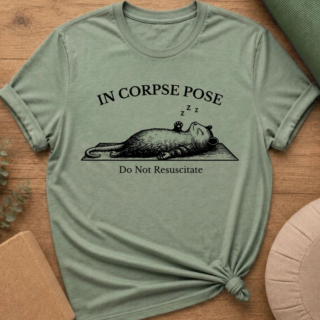 Corpse Pose Yoga Possum T-Shirt