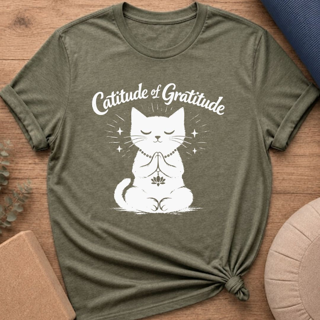 Catitude of Gratitude Meditation T-Shirt