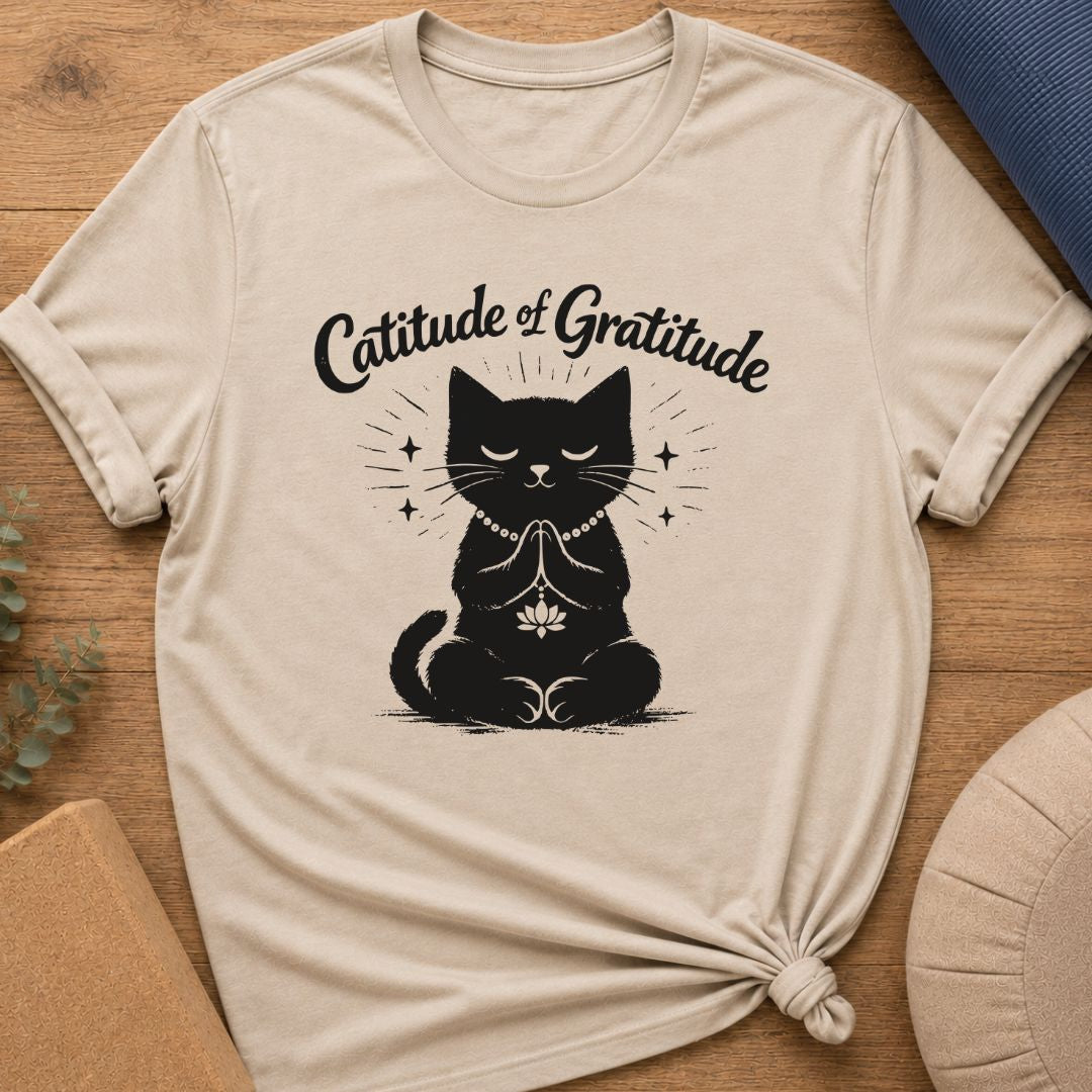 Catitude of Gratitude Meditation T-Shirt
