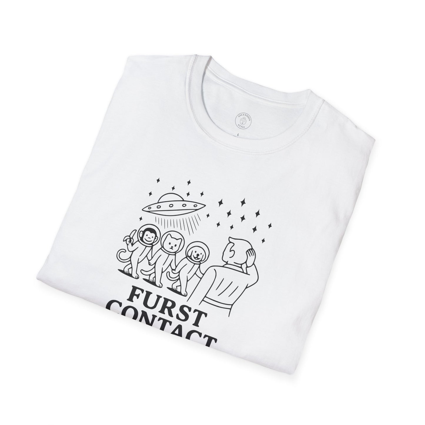 Furst Contact Alien Cat & Monkey T-Shirt