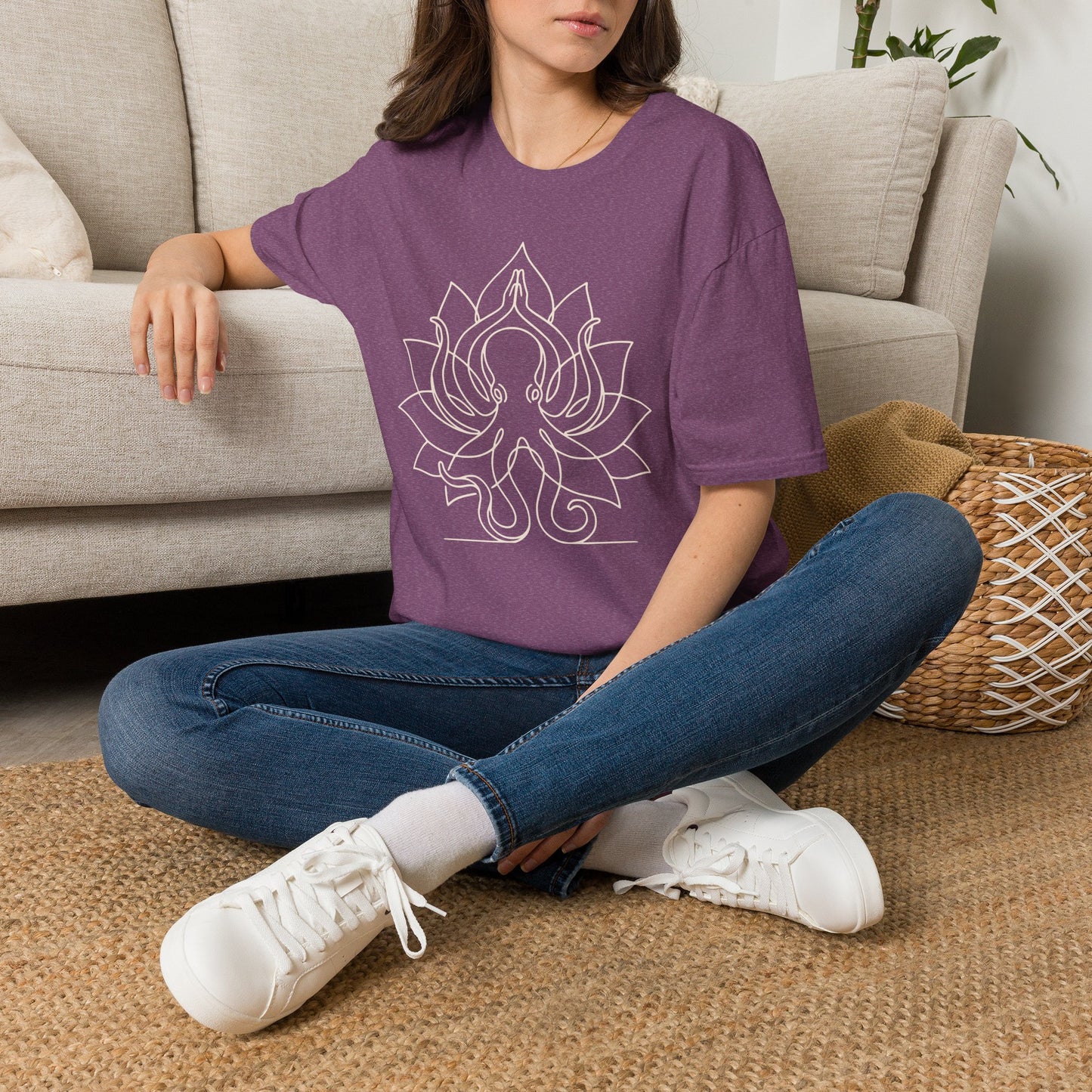 Octopus Line Art Yoga T-Shirt