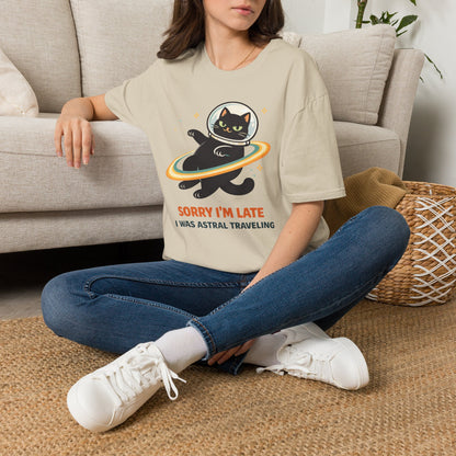 Sorry I'm Late, Astral Traveling Cat T-Shirt