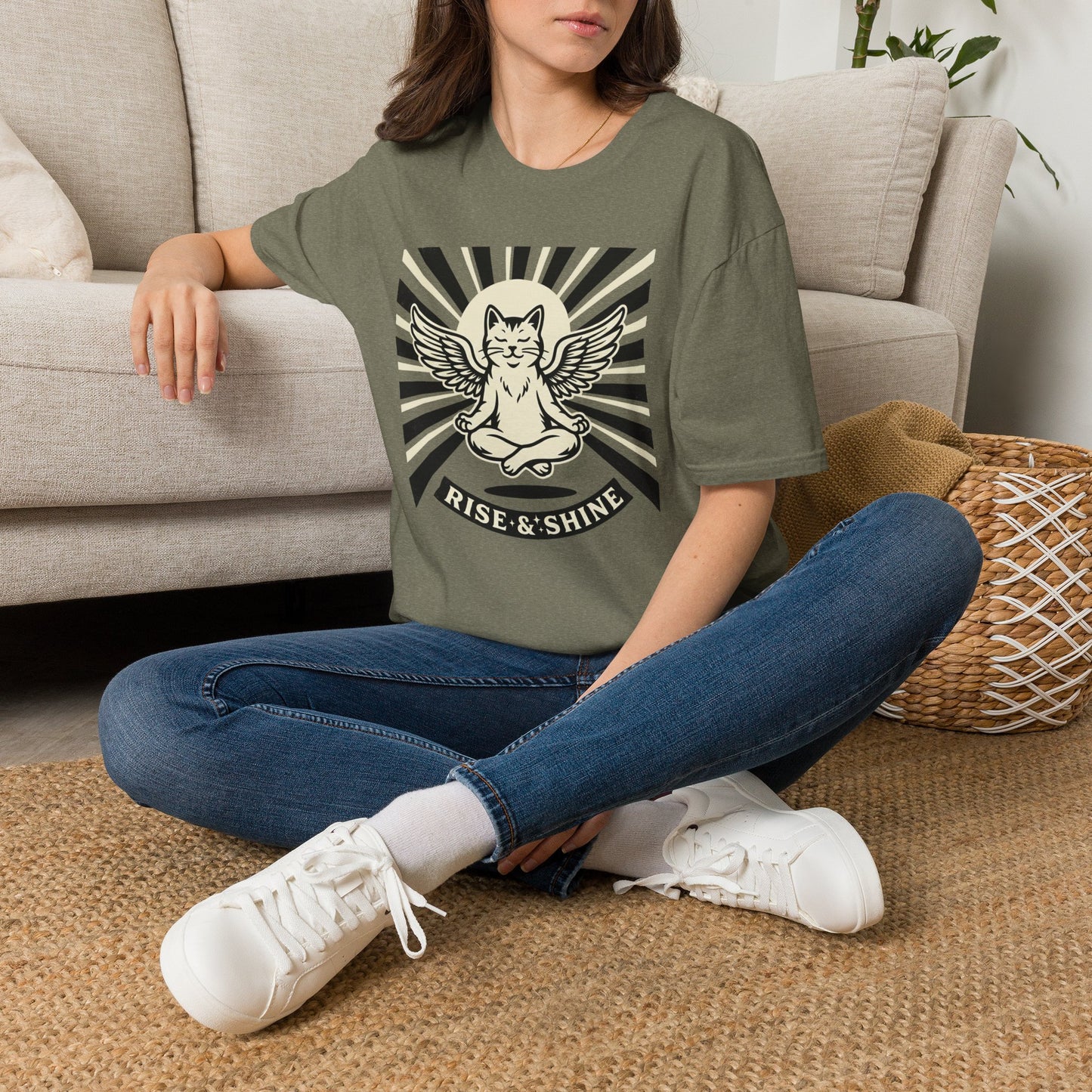 Rise & Shine Meditation Cat T-Shirt