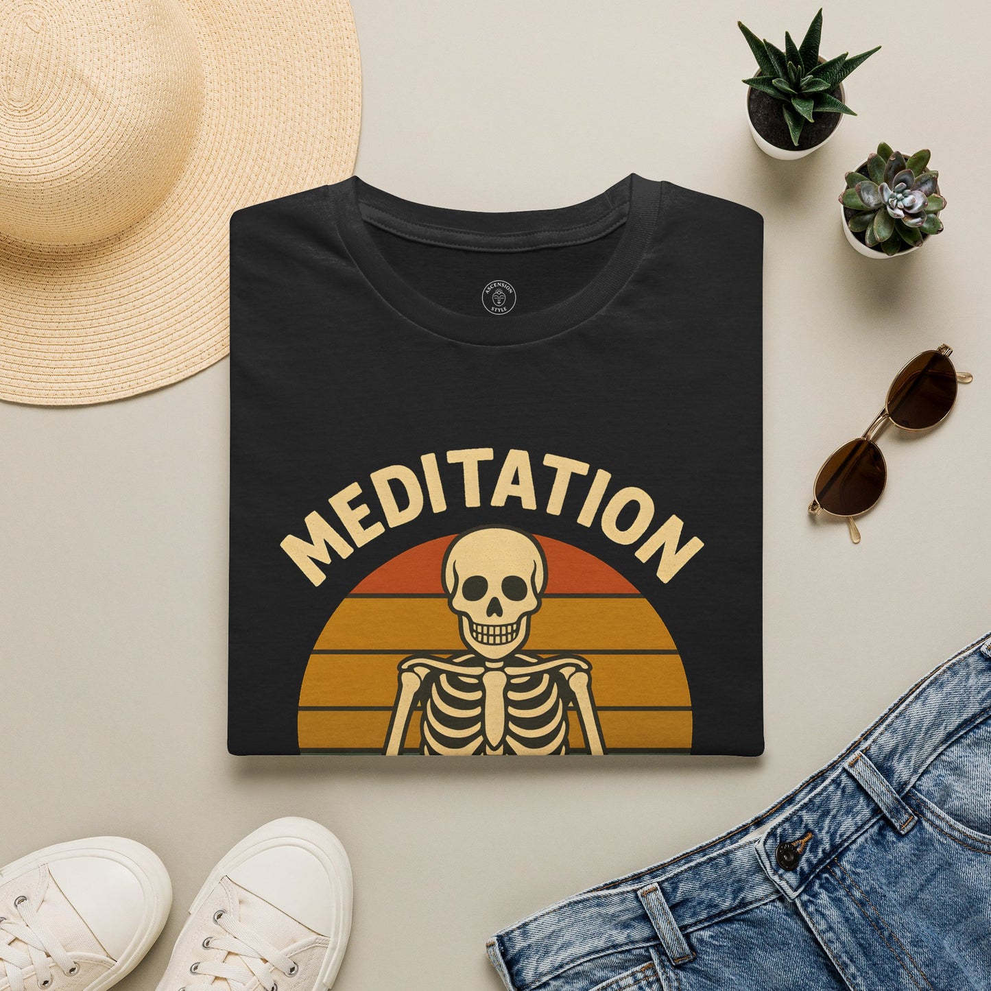 Meditation Is In My Bones Skeleton T-Shirt