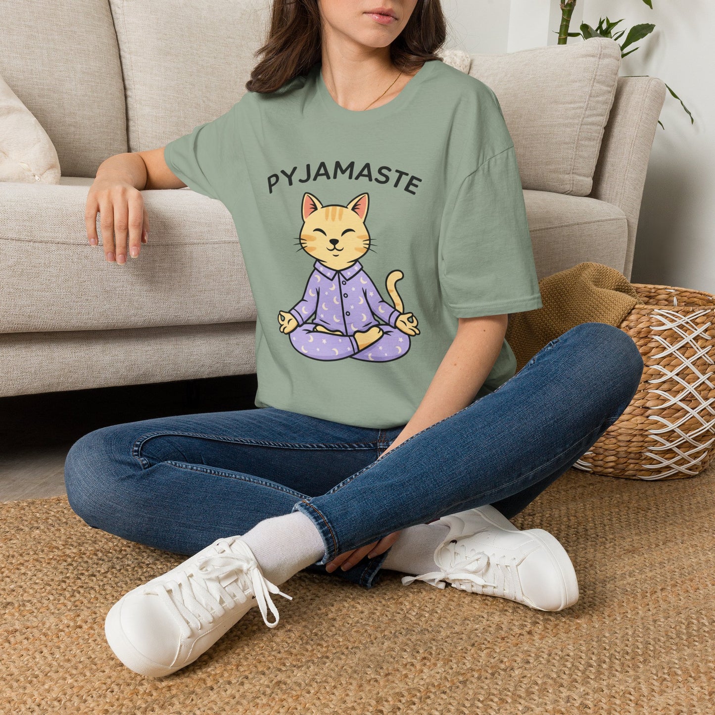 Pyjamaste Meditating Cat T-Shirt