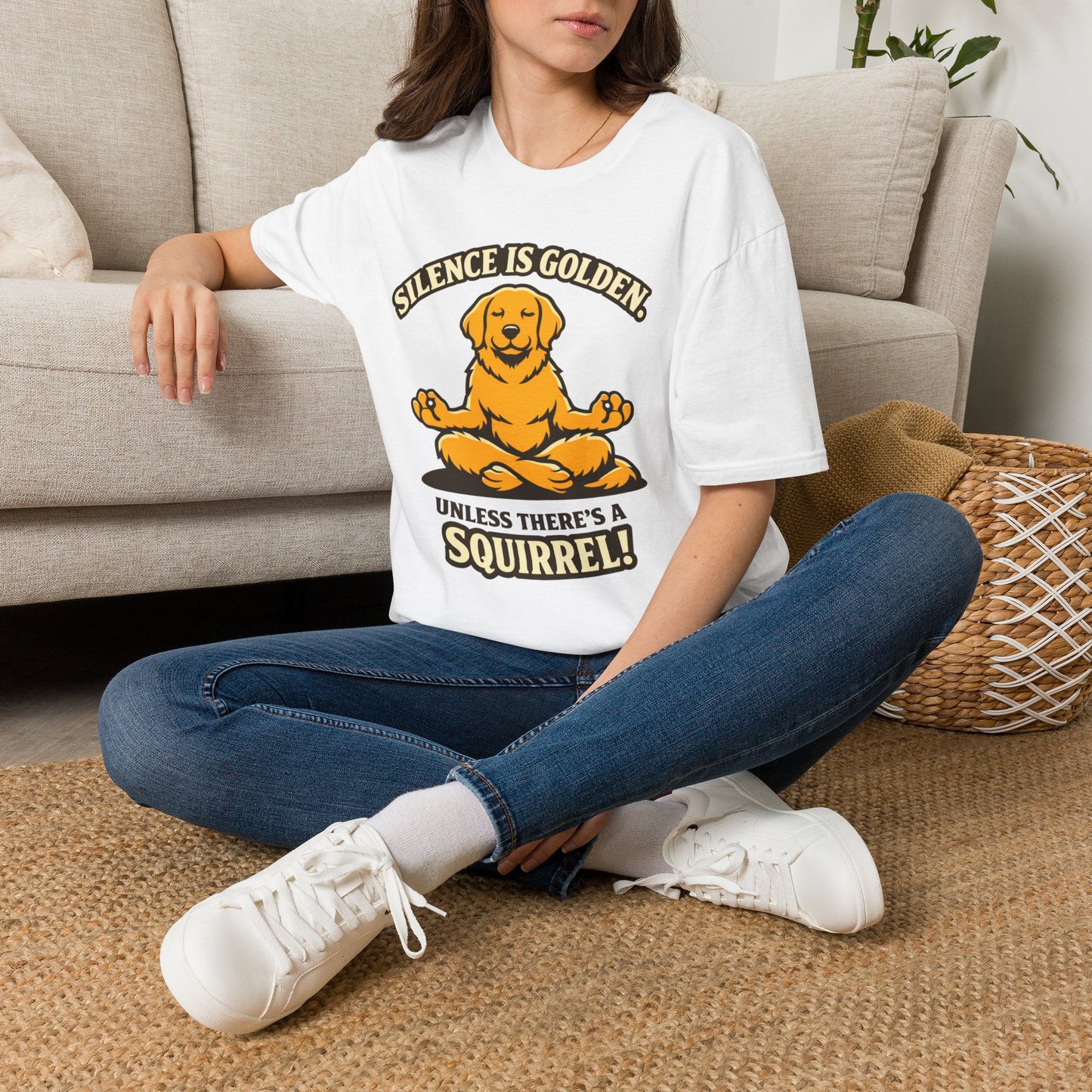 Silence Is Golden Meditating Dog T-Shirt
