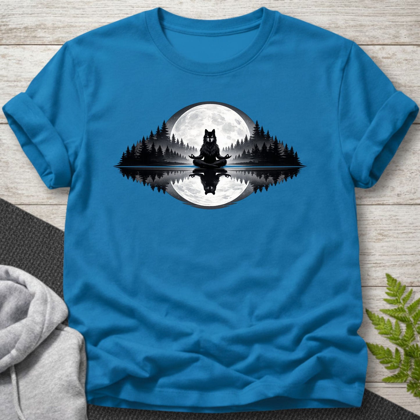 Moonlit Wolf Meditation T-Shirt