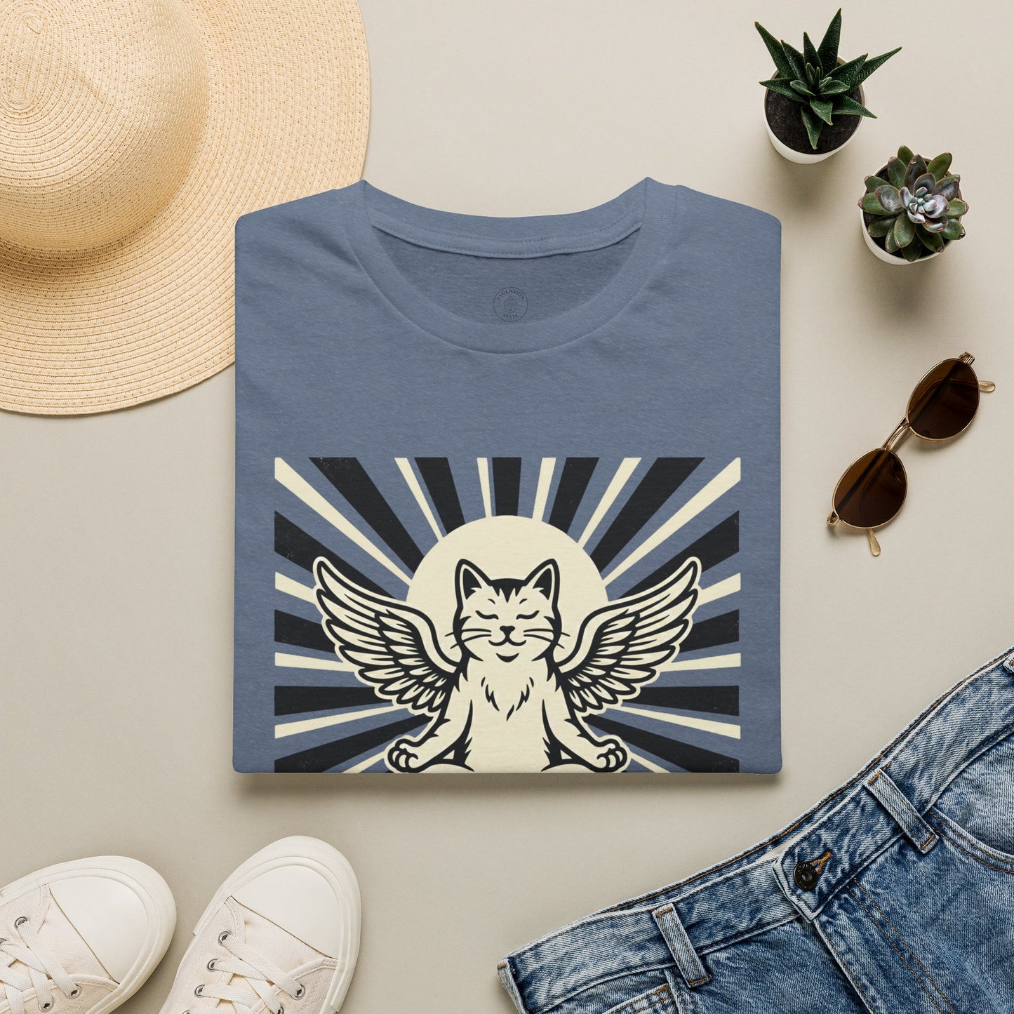 Rise & Shine Meditation Cat T-Shirt