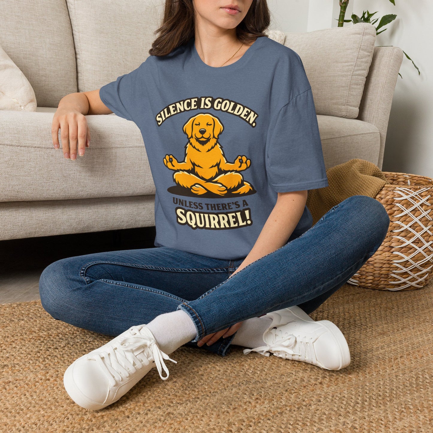 Silence Is Golden Meditating Dog T-Shirt