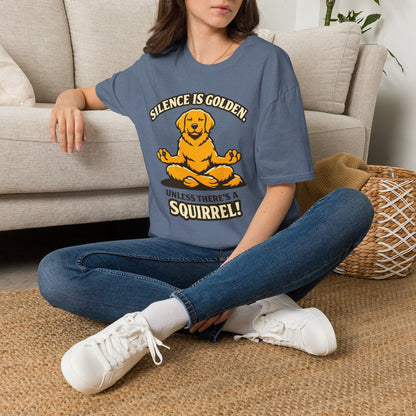 Silence Is Golden Meditating Dog T-Shirt