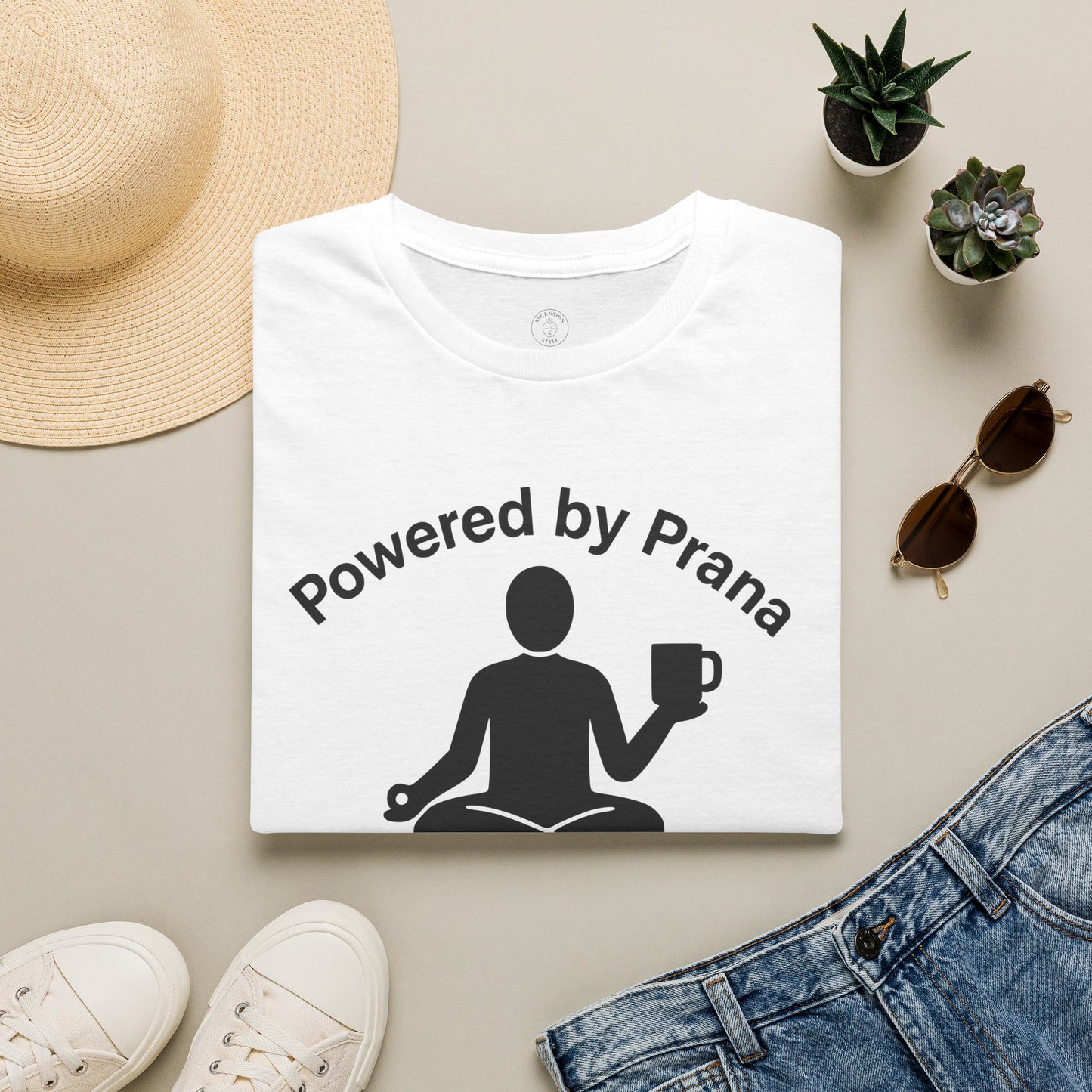 Powered By Prana & Coffee Meditation T-Shirt