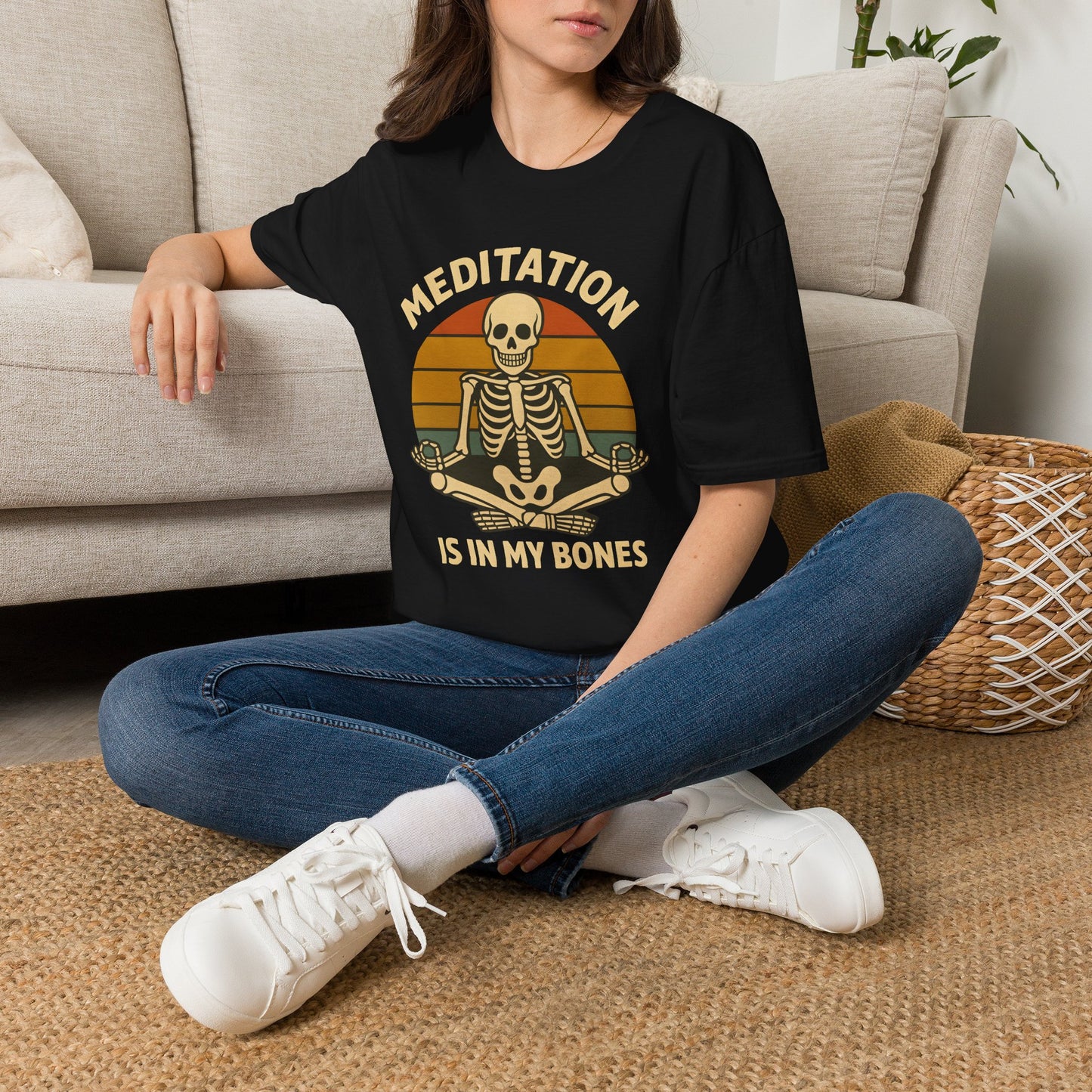 Meditation Is In My Bones Skeleton T-Shirt