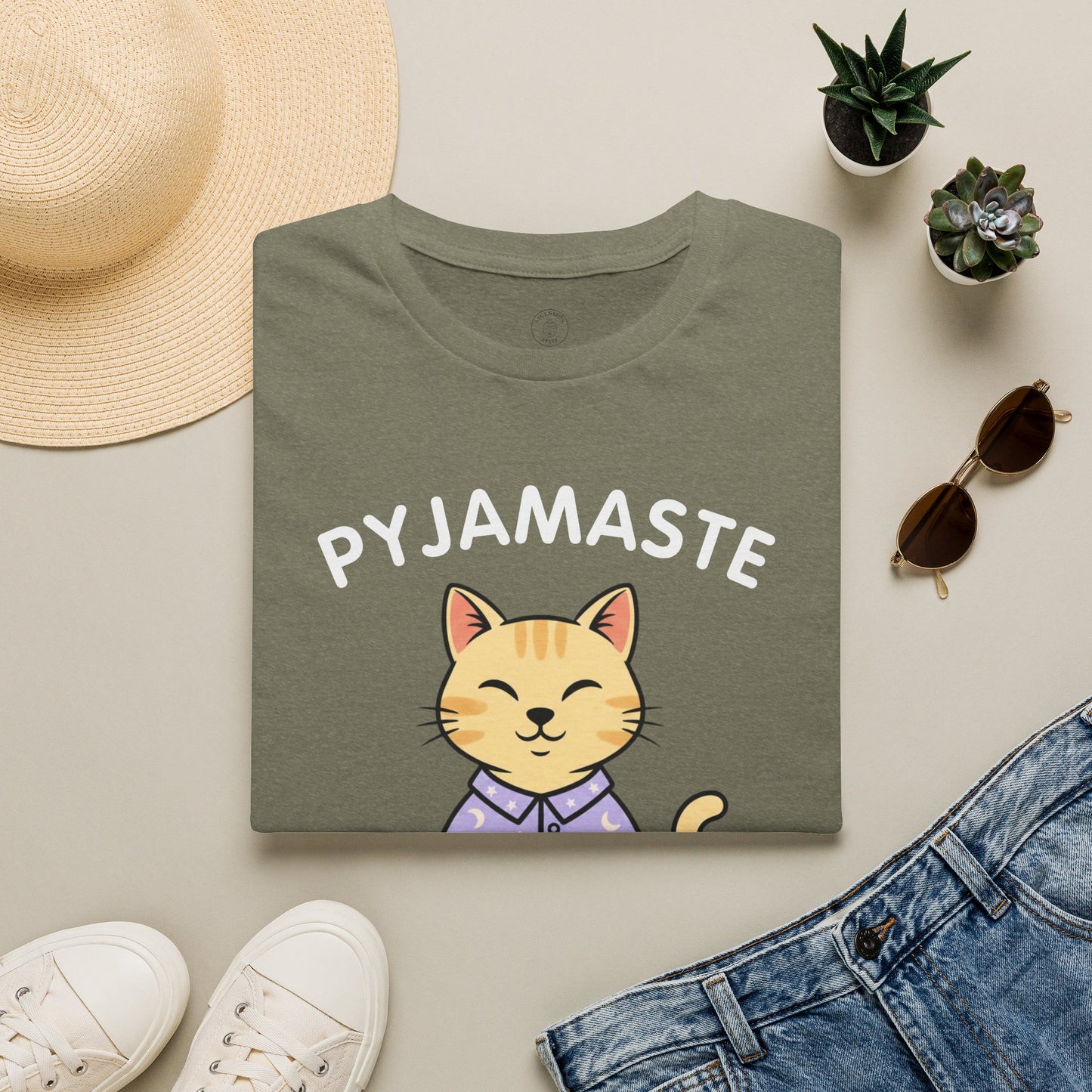 Pyjamaste Meditating Cat T-Shirt