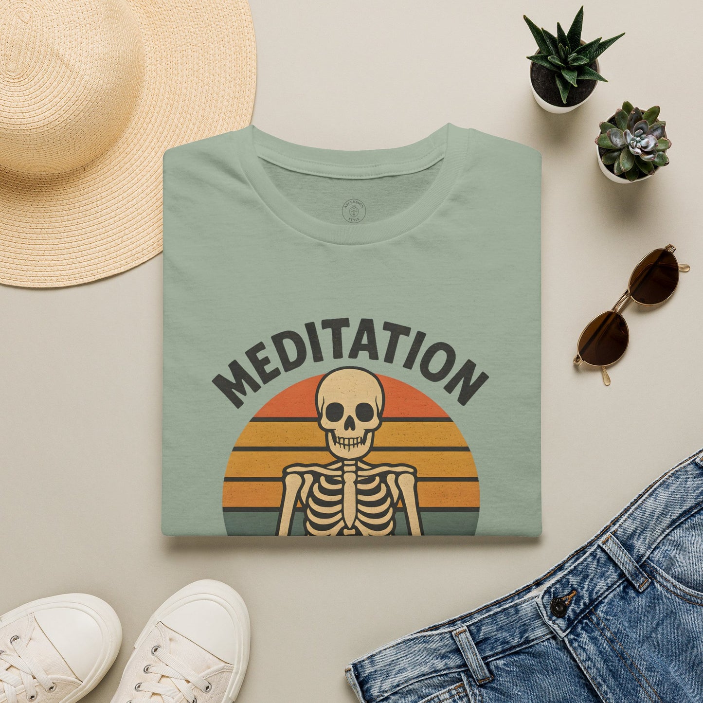 Meditation Is In My Bones Skeleton T-Shirt