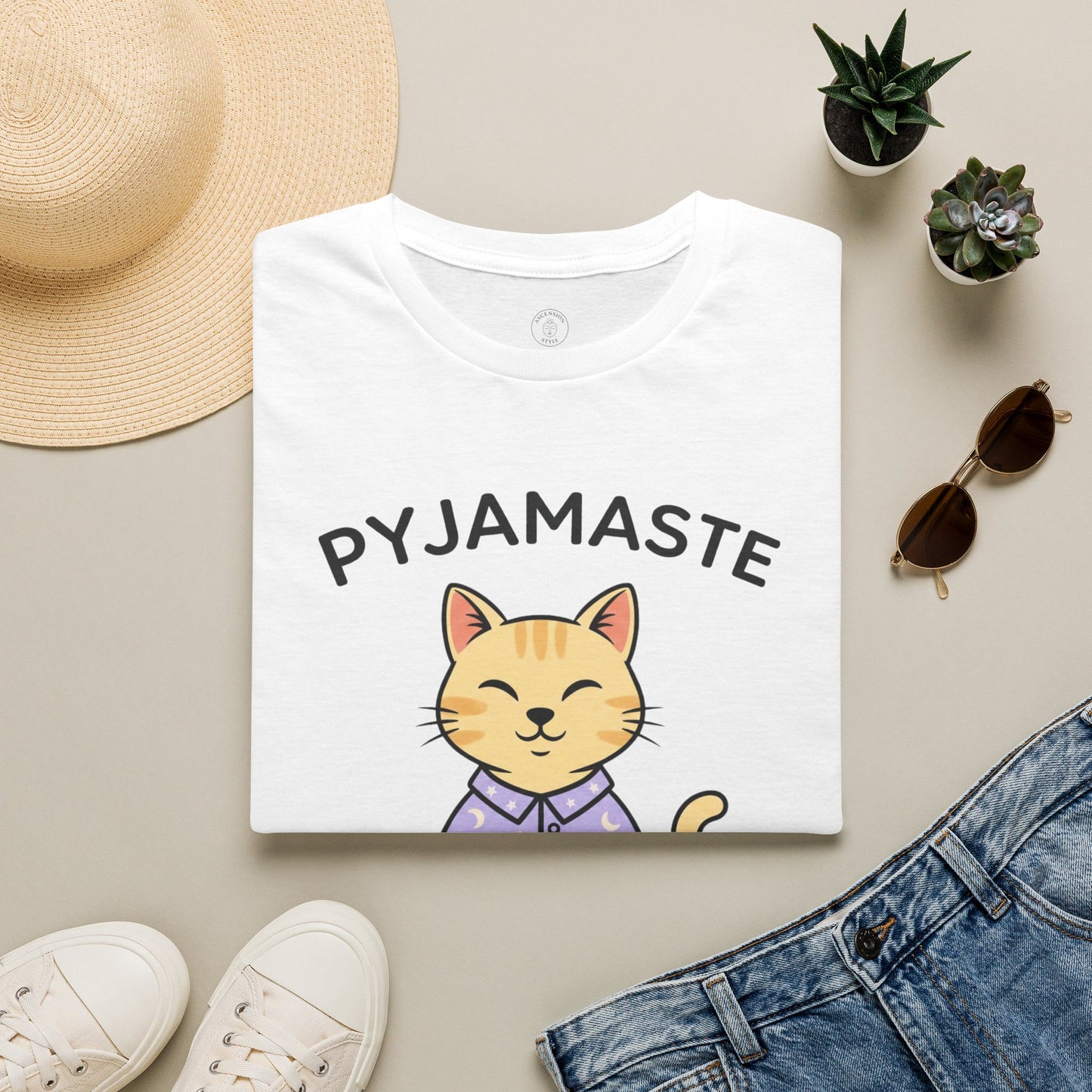 Pyjamaste Meditating Cat T-Shirt