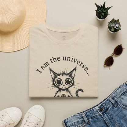 I Am The Universe Experiencing Anxiety Cat T-Shirt