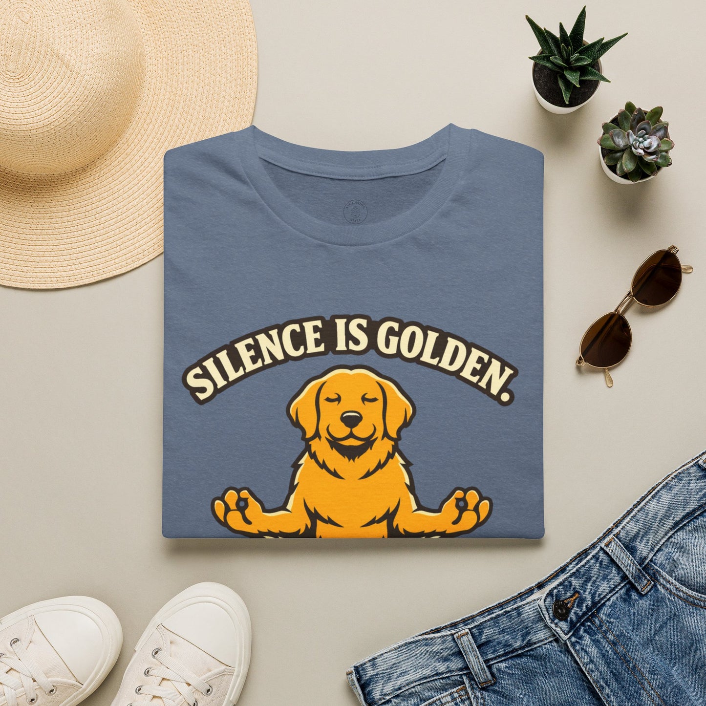 Silence Is Golden Meditating Dog T-Shirt