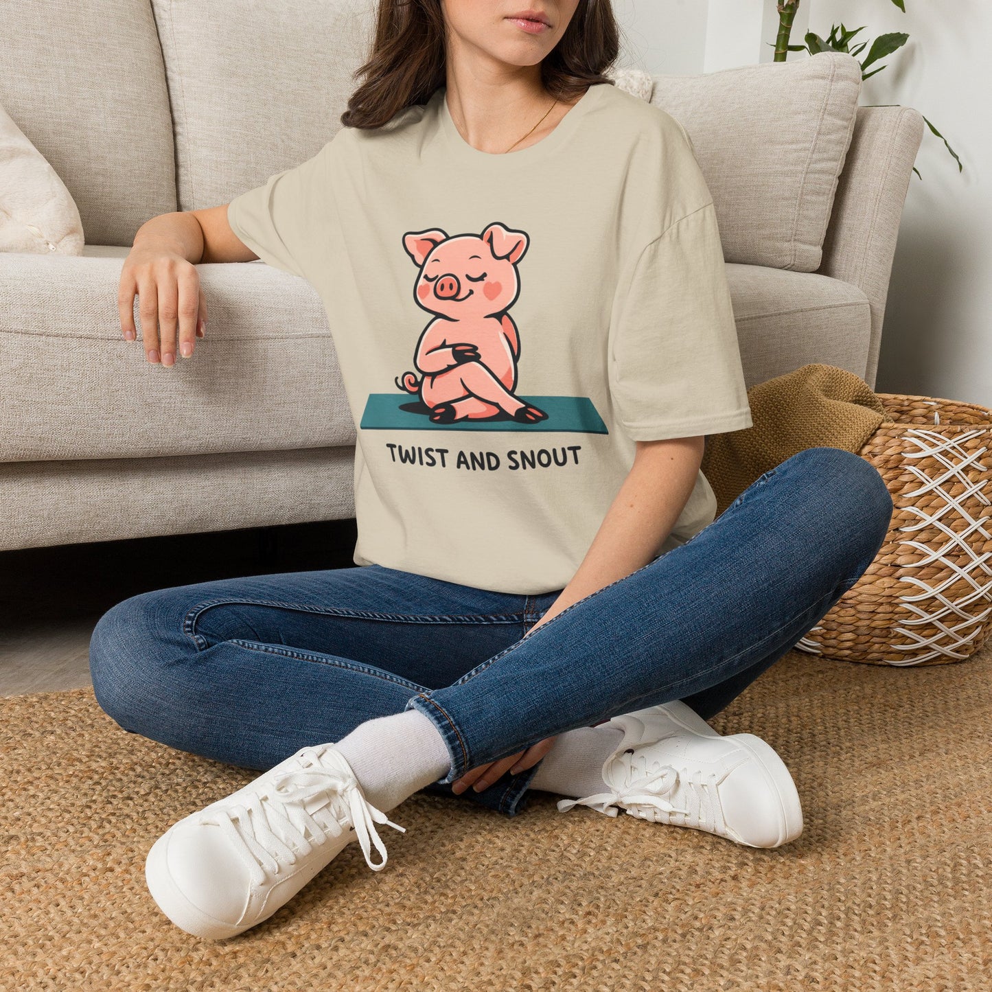 Twist and Snout Yoga Pig T-Shirt