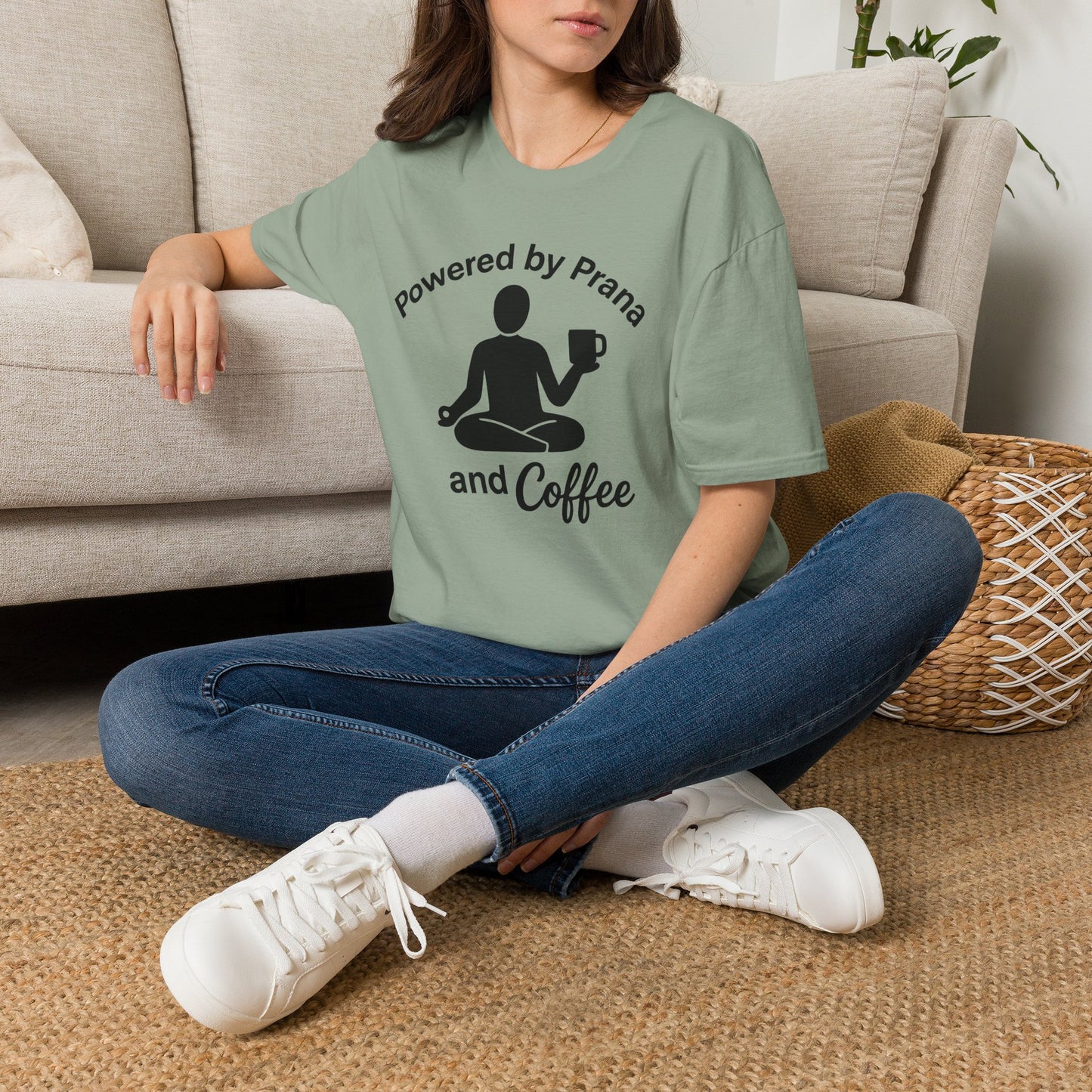 Powered By Prana & Coffee Meditation T-Shirt