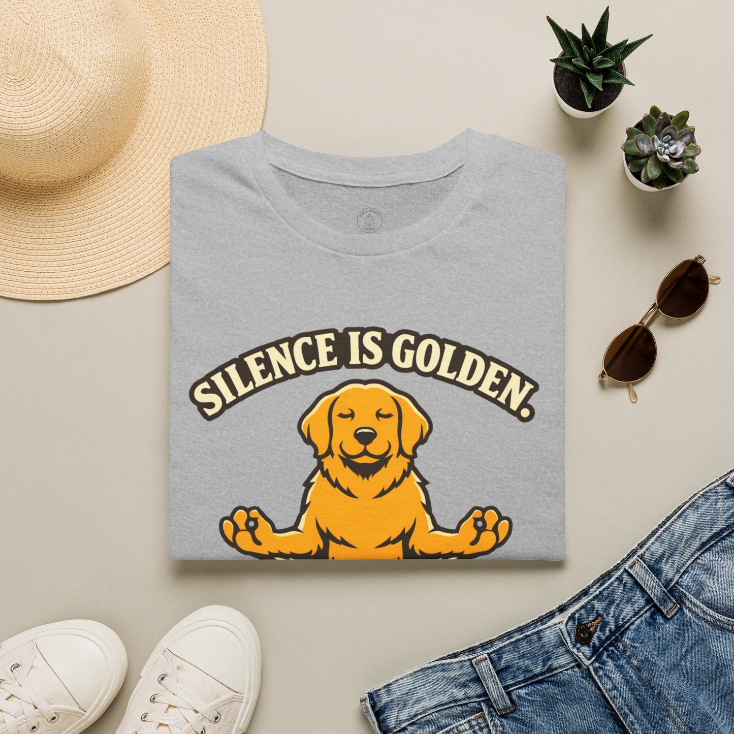 Silence Is Golden Meditating Dog T-Shirt
