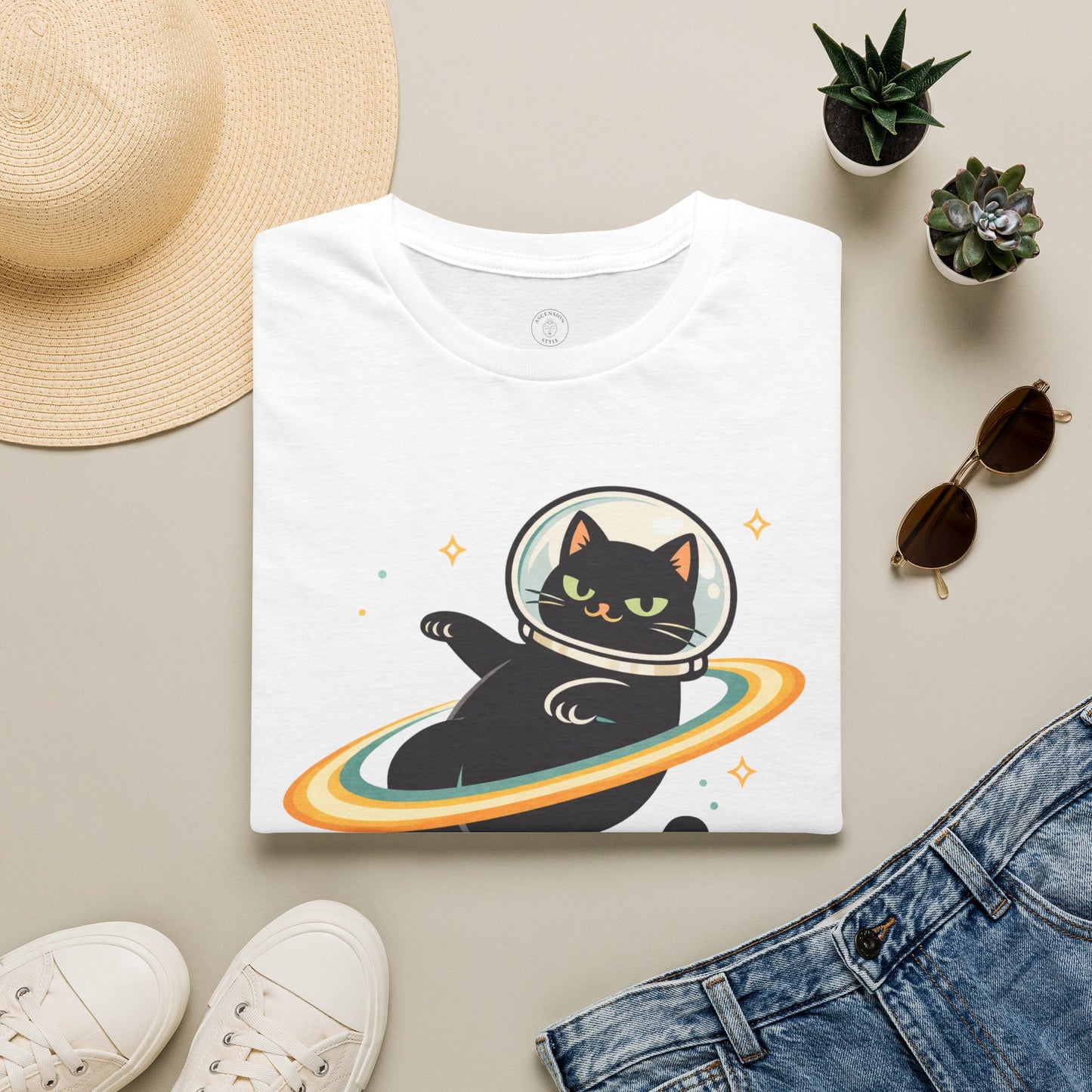 Sorry I'm Late, Astral Traveling Cat T-Shirt