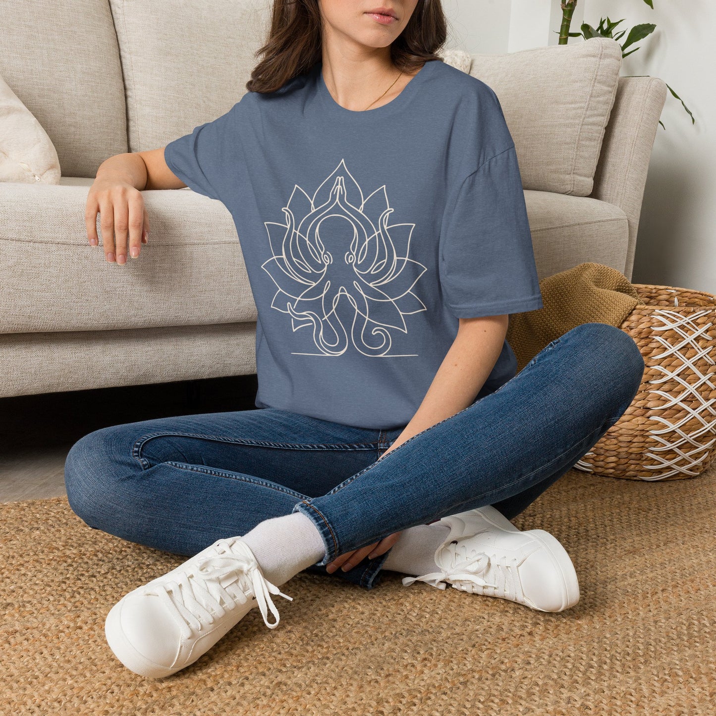 Octopus Line Art Yoga T-Shirt
