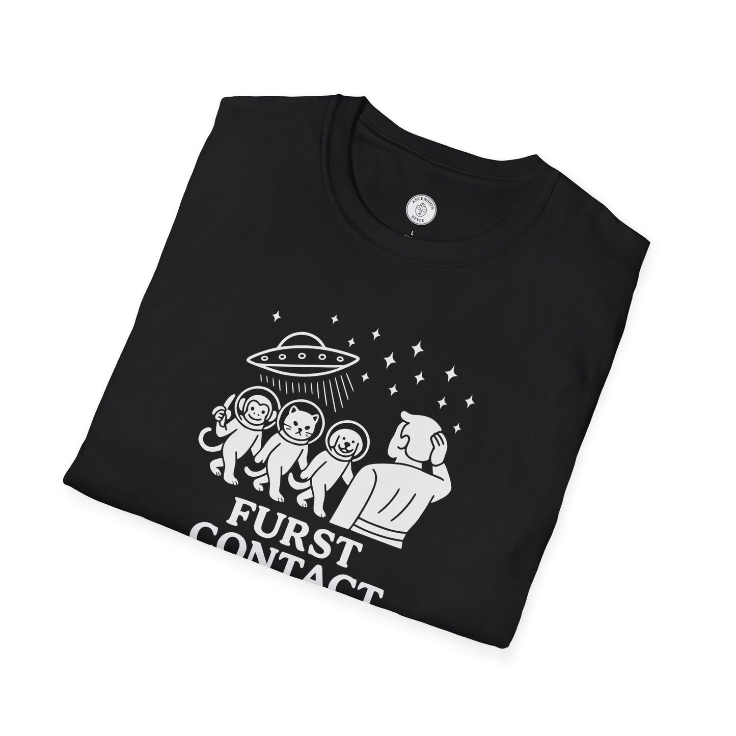 Furst Contact Alien Cat & Monkey T-Shirt