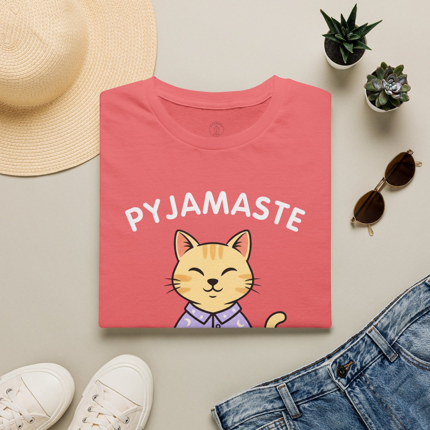 Pyjamaste Meditating Cat T-Shirt