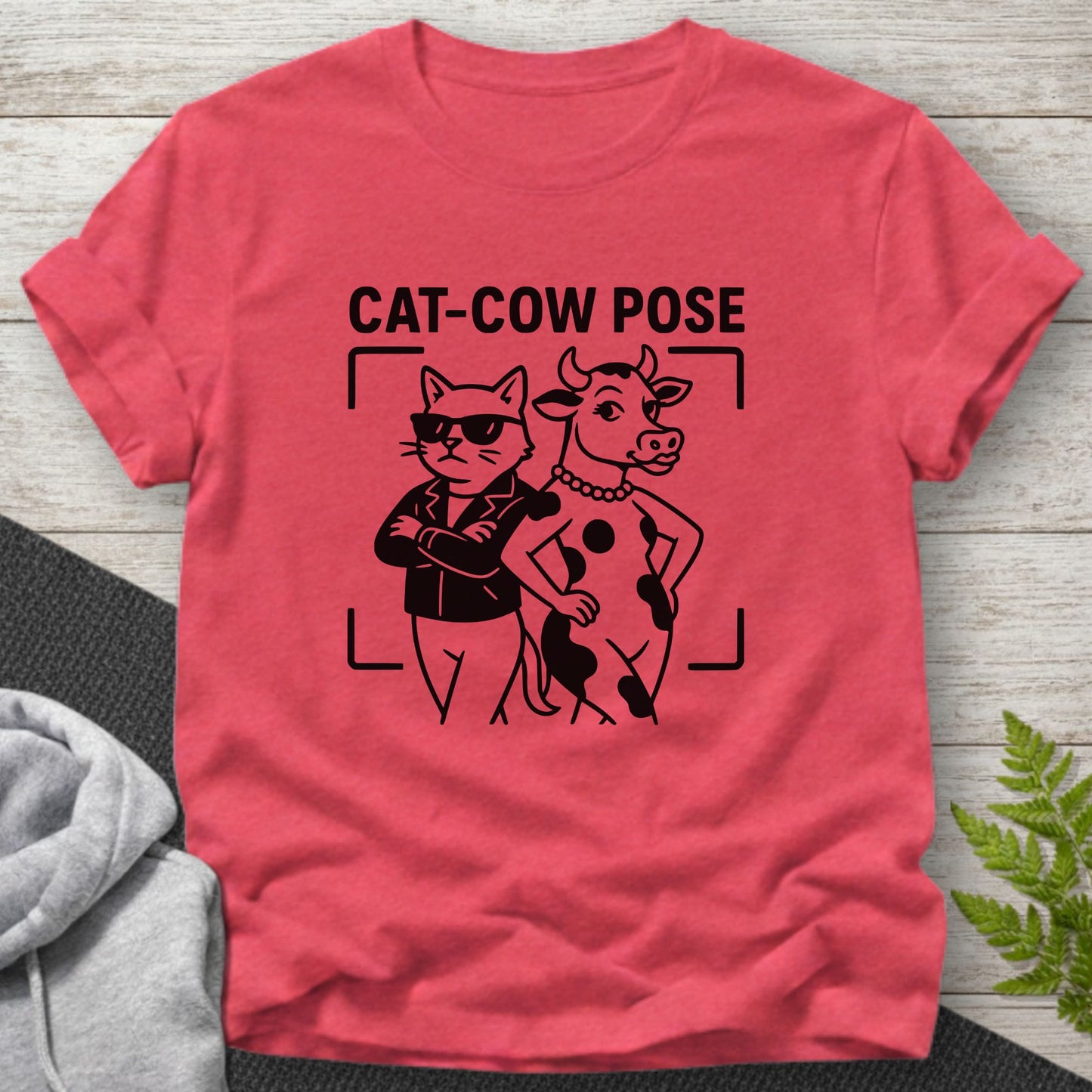 Cat-Cow Pose Funny Yoga T-Shirt