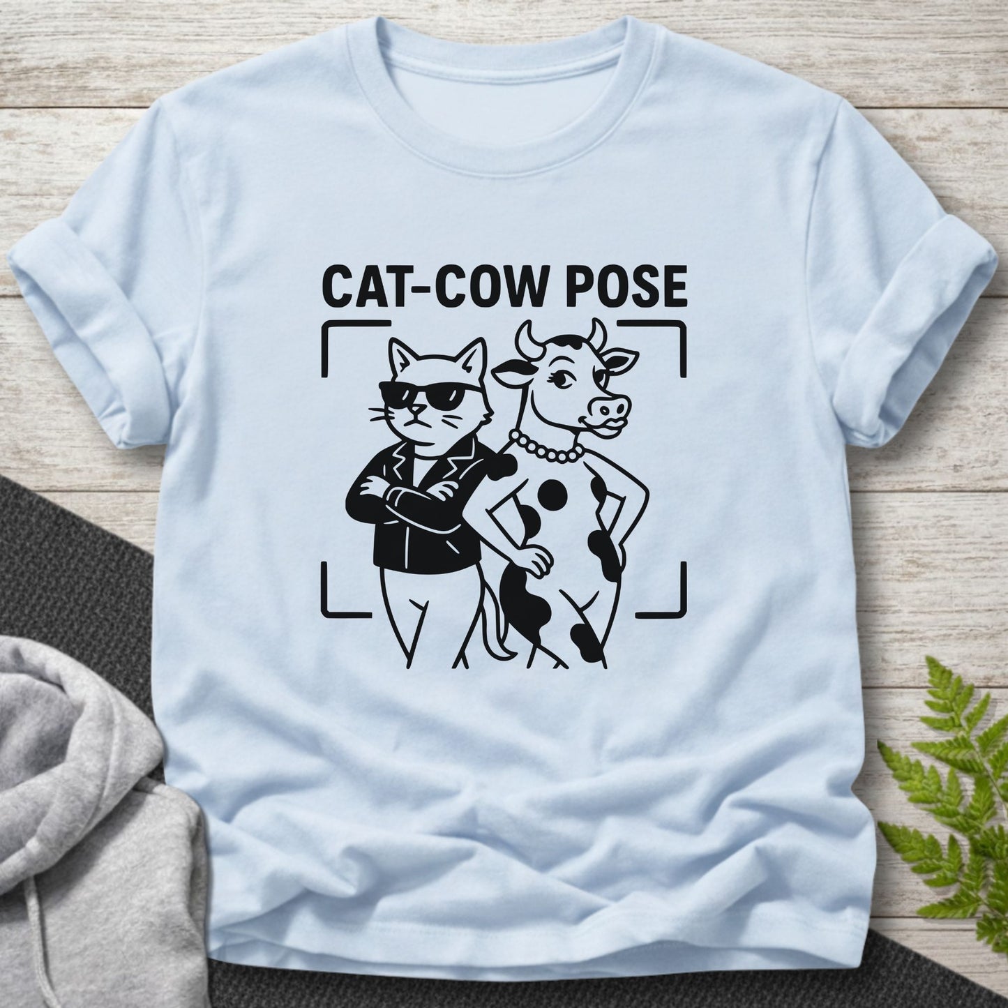 Cat-Cow Pose Funny Yoga T-Shirt