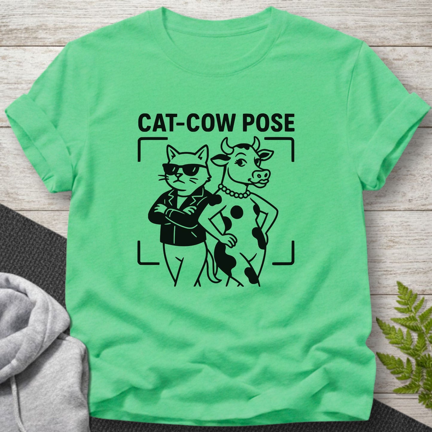 Cat-Cow Pose Funny Yoga T-Shirt