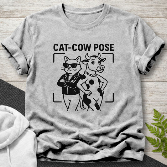 Cat-Cow Pose Funny Yoga T-Shirt