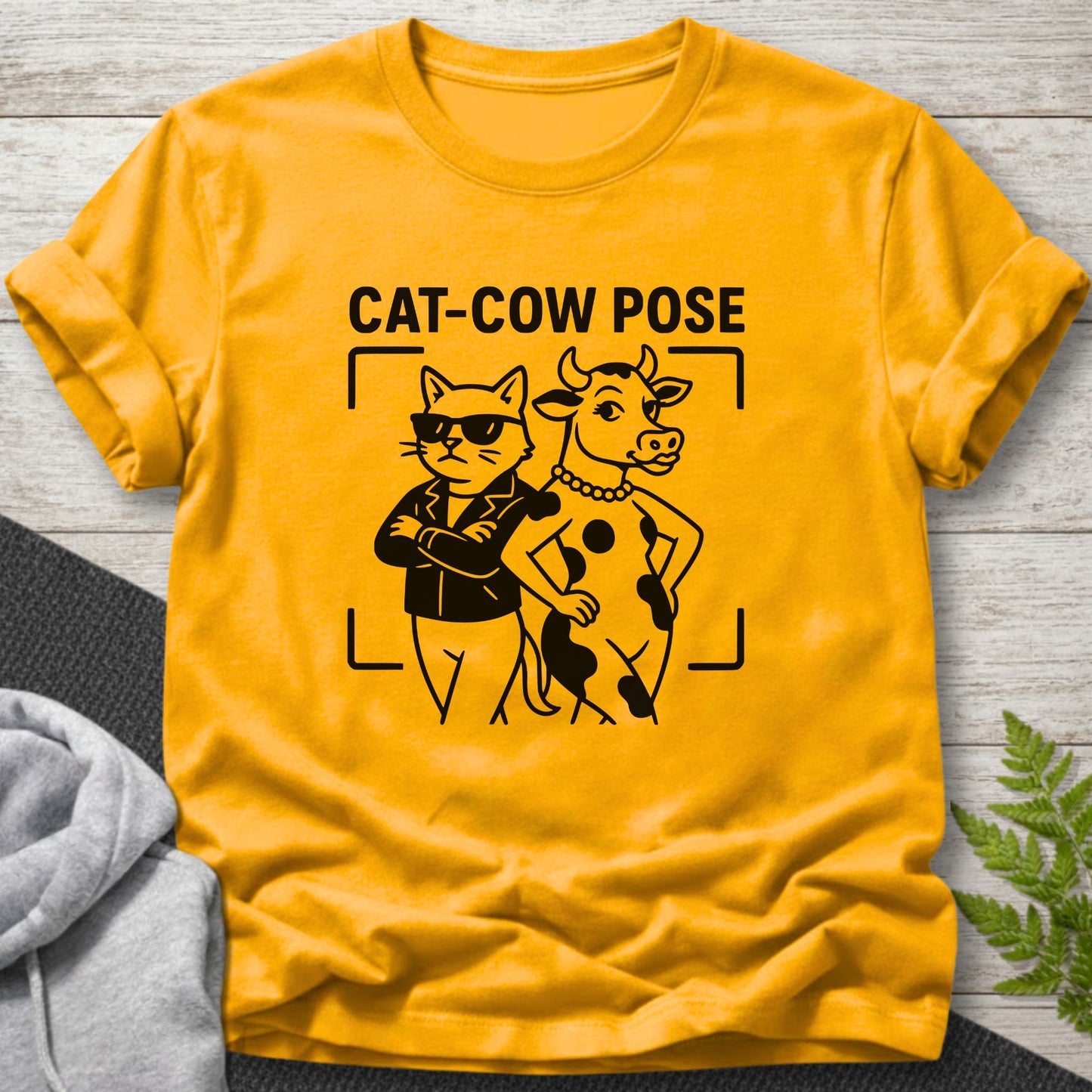 Cat-Cow Pose Funny Yoga T-Shirt