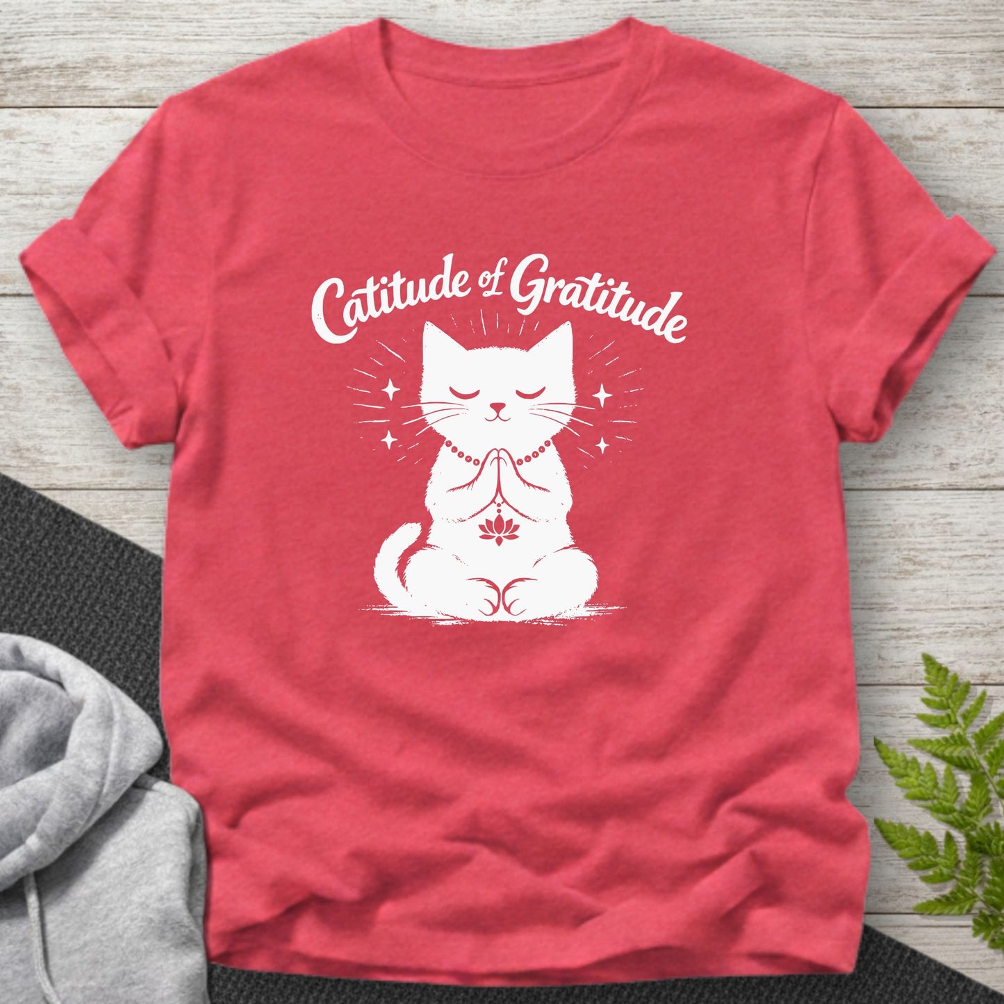 Catitude of Gratitude Meditation Cat T-Shirt