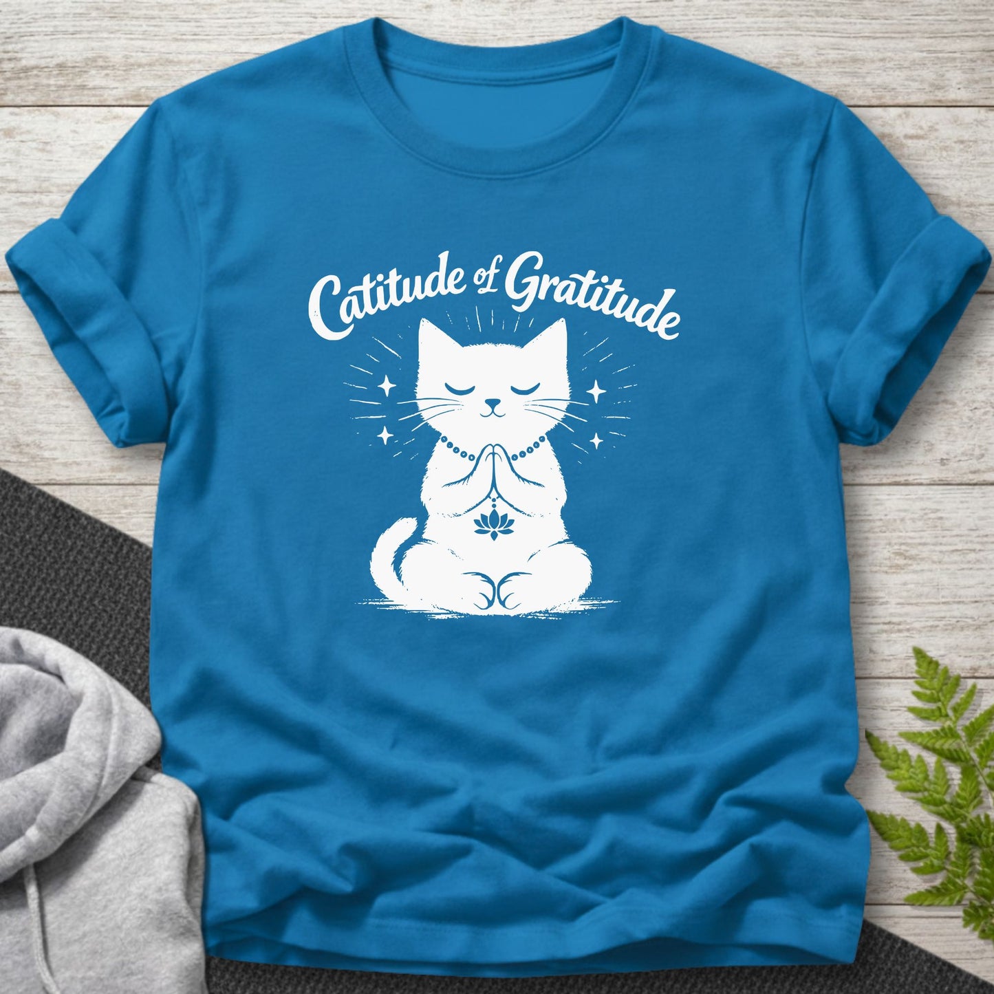 Catitude of Gratitude Meditation Cat T-Shirt