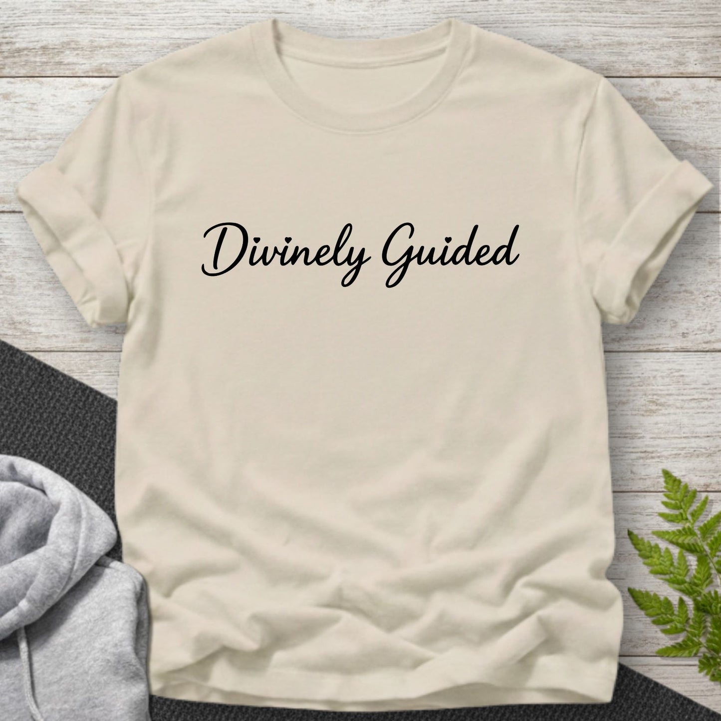 Divinely Guided – Minimalist Script T-Shirt