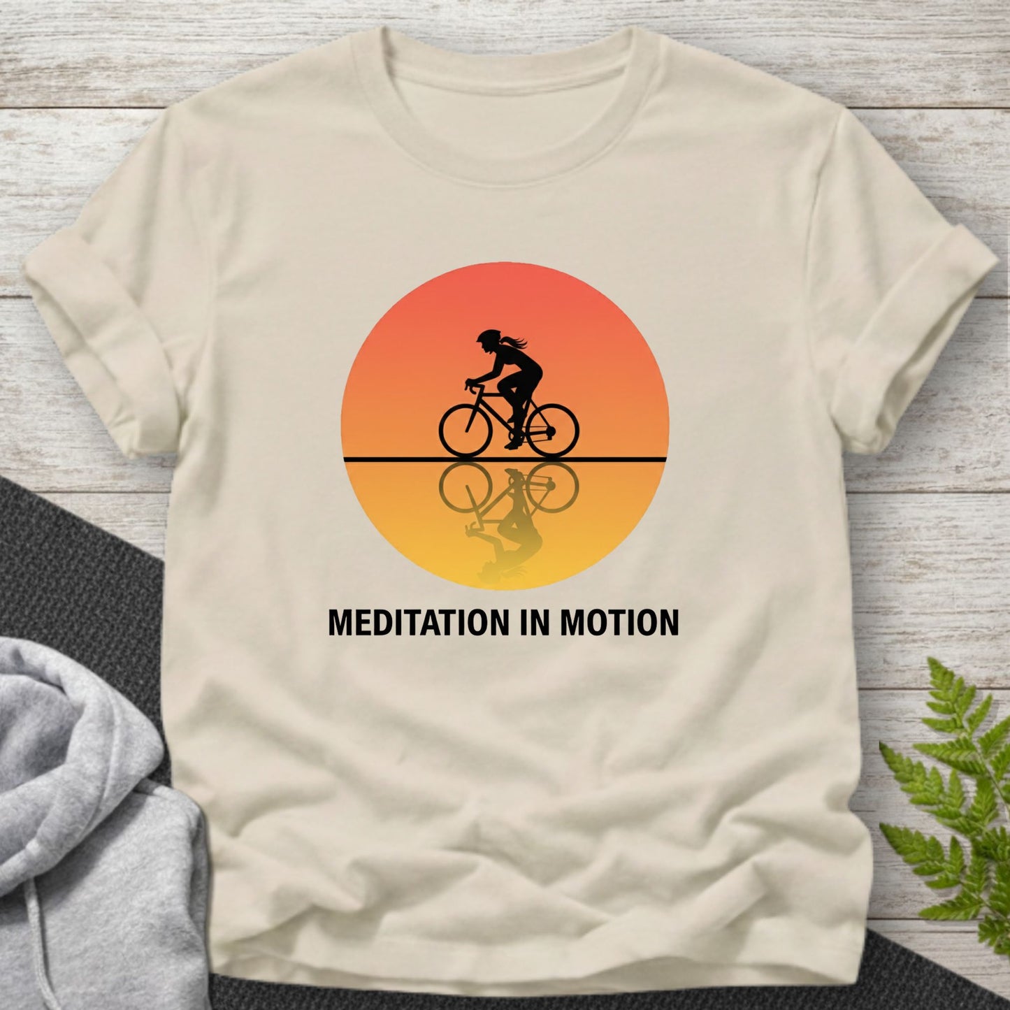 Meditation in Motion – Female Cyclist T-Shirt