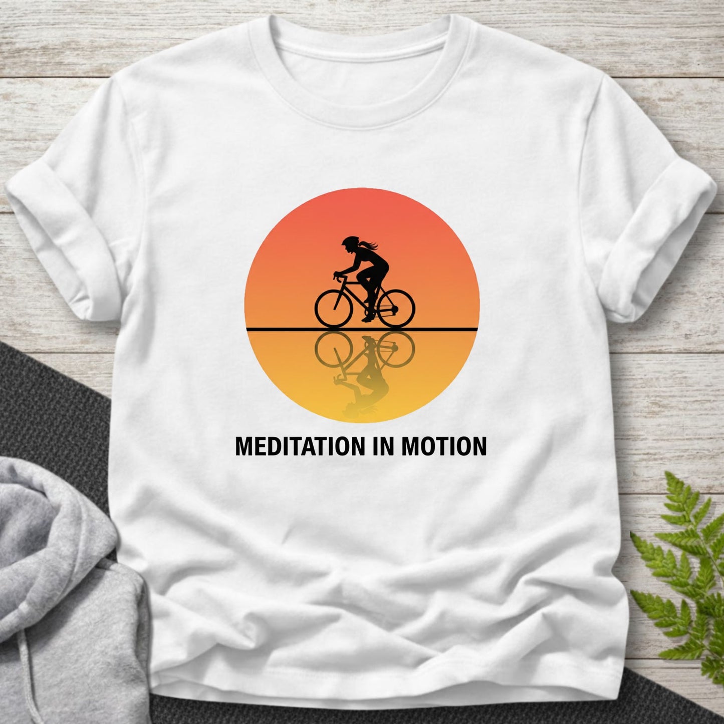 Meditation in Motion – Female Cyclist T-Shirt