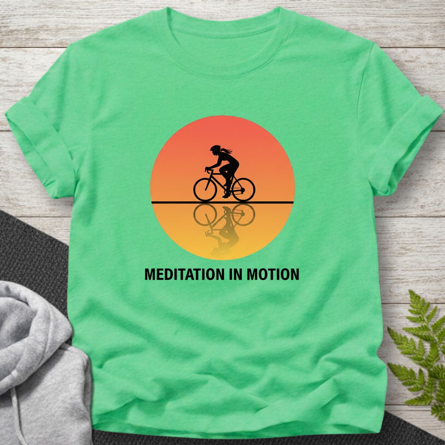Meditation in Motion – Female Cyclist T-Shirt