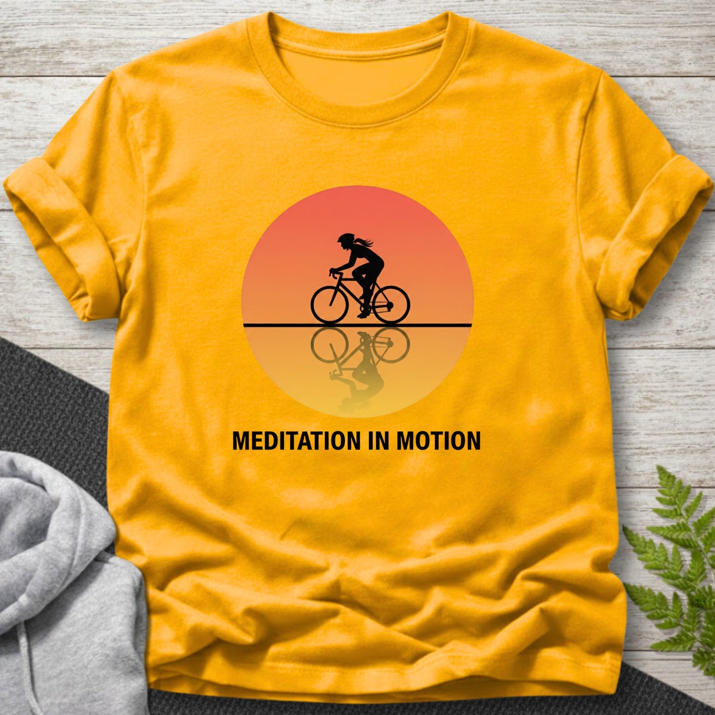 Meditation in Motion – Female Cyclist T-Shirt
