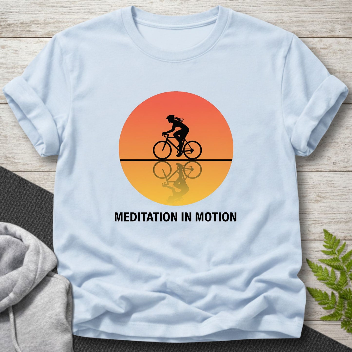 Meditation in Motion – Female Cyclist T-Shirt