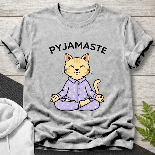 Pyjamaste – Cute Meditating Cat T-Shirt
