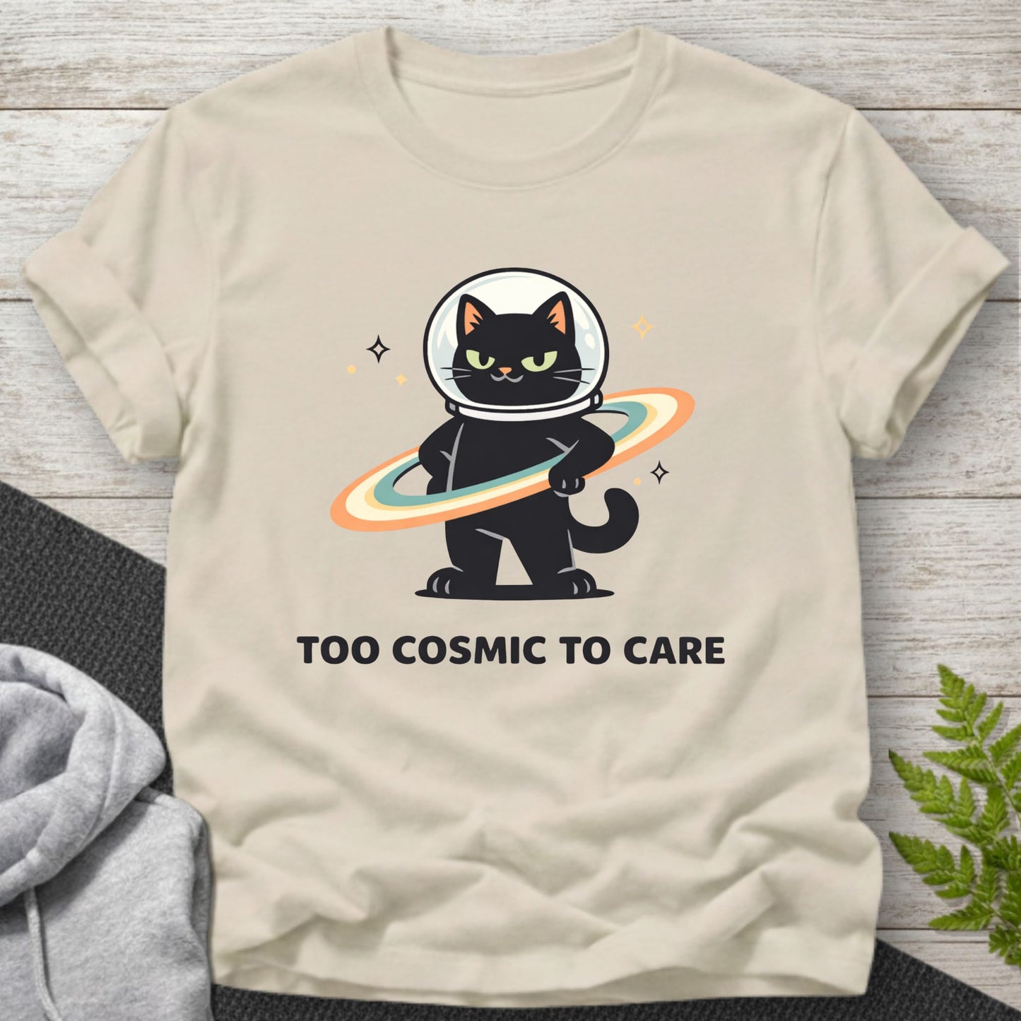 Too Cosmic to Care – Space Cat T-Shirt