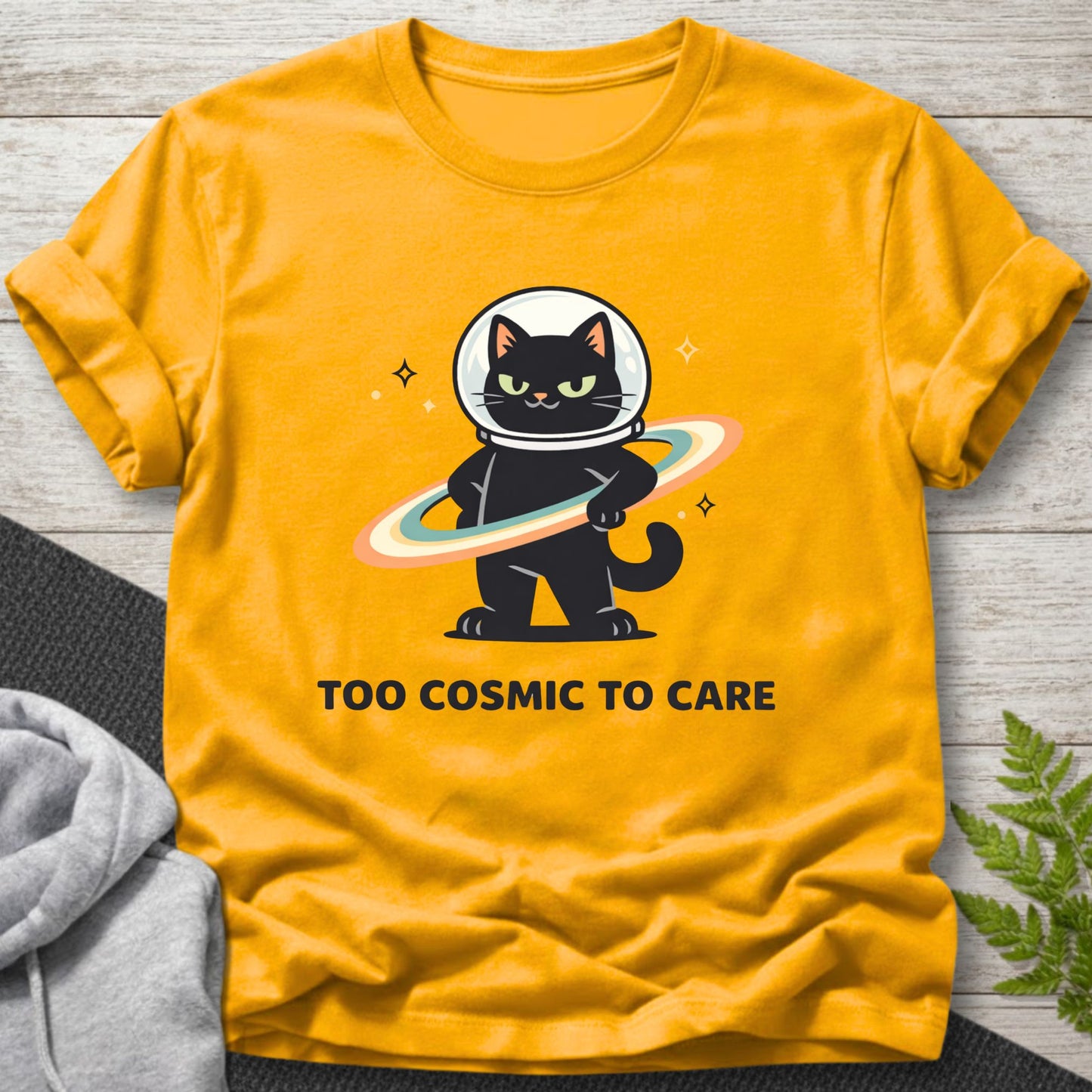 Too Cosmic to Care – Space Cat T-Shirt