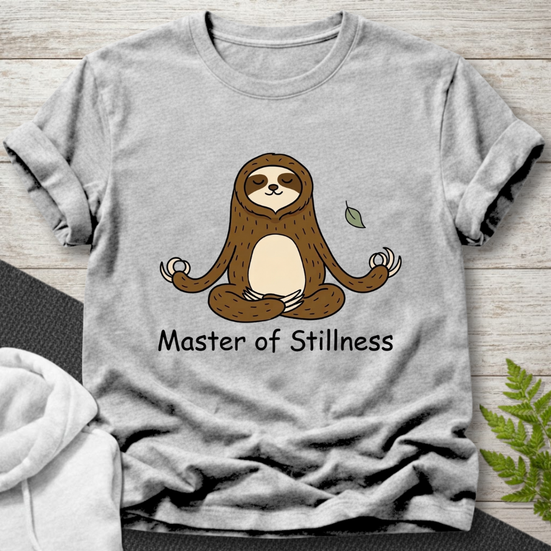 Master of Stillness — Sloth Meditation T-Shirt