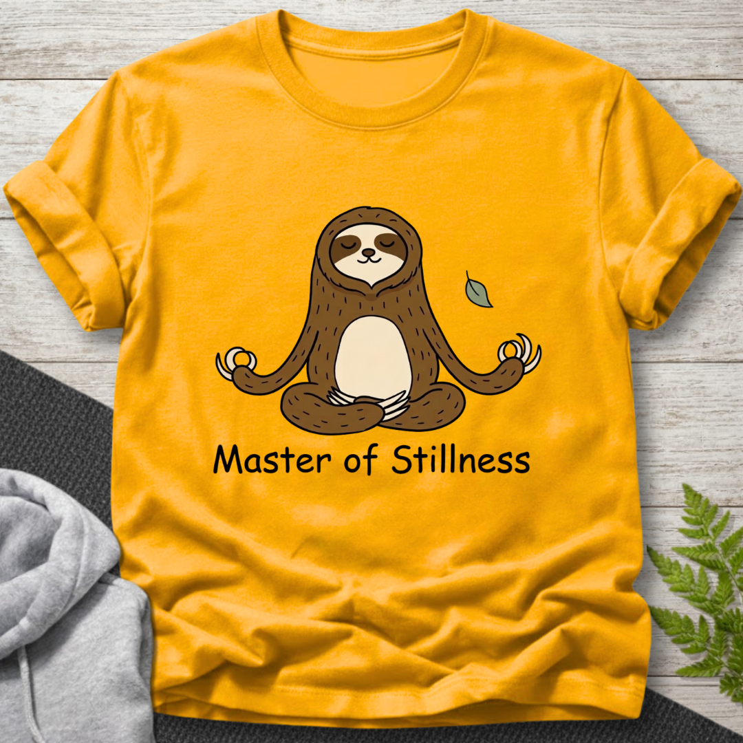 Master of Stillness — Sloth Meditation T-Shirt